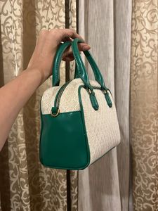 Zara Green &amp; Beige Handbag