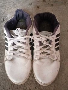 Adidas White & Black Stripe Sneakers