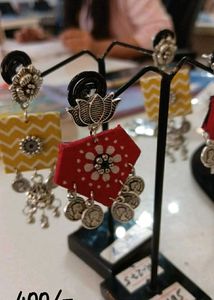 Handmade Chevron & Polka Dot Earrings