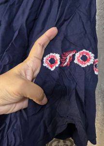 Embroidered Navy Blue Top | One time wear