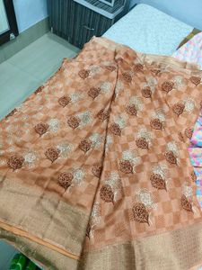 Floral Checkered Saree