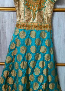 Beautiful Ethnic Pattu Long Frock