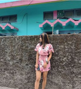 Floral Ruffle Sleeve Romper