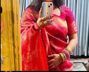 Banarsi Beautiful Magenta Pink Saree