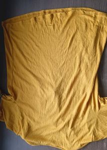 Embroidered Mustard Top