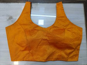 Mustard Sleeveless Bollywood Blouse