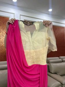 Pink Drape Saree