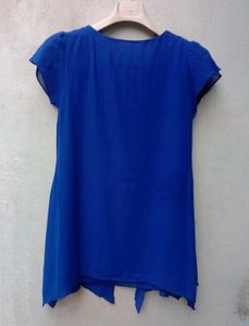 New With Tag Korean Aline Blue Art Top