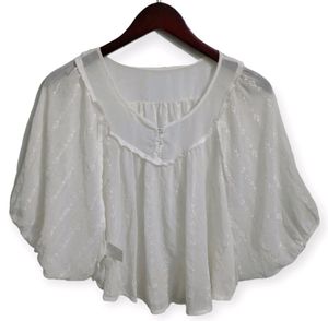 Etam White Flutter Sleeve Blouse