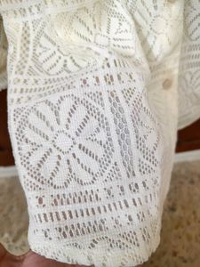 Off White Lace Shirt Top