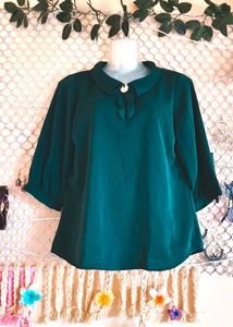 Size M/L 🎁Buy 2 Get 1 Free 🎁Green Collar Top
