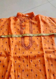 Orange Kurta with Embroidery