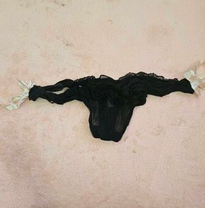 Black Lace Thong Panties