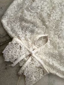 White Embroidered Lace High Neck Top