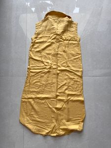 MAX yellow sleeveless T-shirt dress with belt