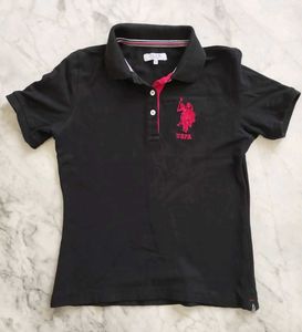 USPA Black Polo Fitted TShirt 👕