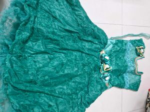 Green Dress with Floral Detail