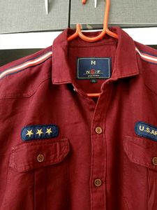 MENS MAROON CASUAL SHIRT