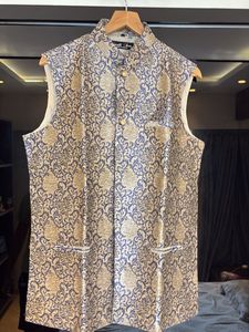 Premium, Elegant Blue&Gold Modi Coat