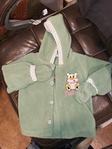 Cute Kids Green Hooded Jacket