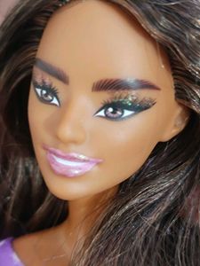 Autumn Brunette Barbie Doll in Cat Dress