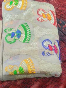 Embroidered Organza Blouse Piece