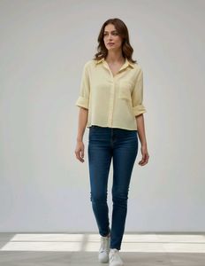 Yellow Button-Up Top