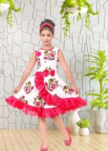 Knee Length cotton frock both for kids and girlsNa