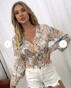Stylecast And Slyck Floral Print Deep Vneck Top