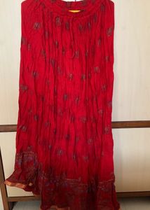 Red Maxi Skirt
