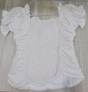 Ruffled White Top