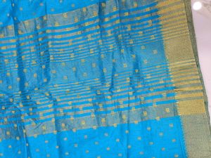 Blue Polka Dot Saree