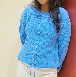 Cute Blue Knit Sweater