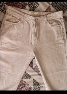 Beige Straight Leg Pants