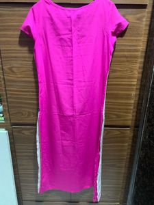 Pink &amp; White Print Kurti