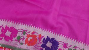 Pink Floral Banarasi Saree