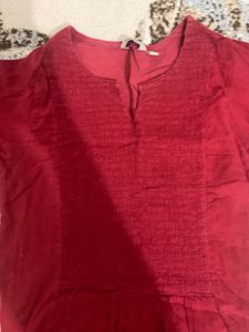 Red Straight Kurti