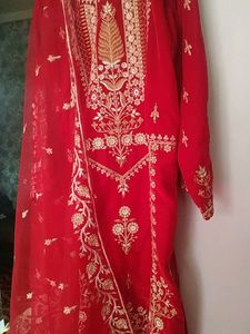 Xl Size Red Velvet Suit.fixed Price..