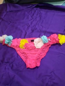 Floral Trim Bikini Bottoms