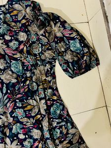 XL Printed Floral Dress and Pants Set