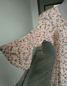 Mystic Pink Printed A Line Dress