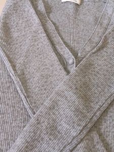Button-up V-neck cardigan sweater