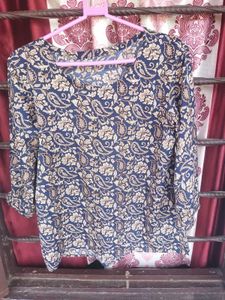 Paisley Print Long Sleeve Top