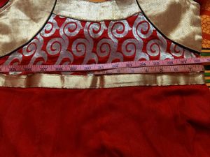 Gold With Red Colour Anarkali Set