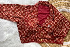 *Ajrakh collar Blouses**Pure vegetable dye fabri