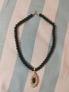 Black Pendant With Stone Locket