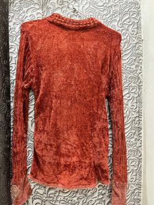 Vintage Sparkle Mock Neck Top
