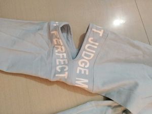 Light Blue Graphic Print Long Sleeve