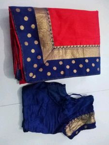 Saree With Stiched Blouse