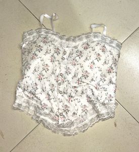 white floral top